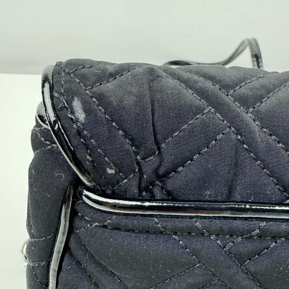 Vera Bradley Quilted Chain Strap Shoulder  Crossbody Handbag Classic Black Purse